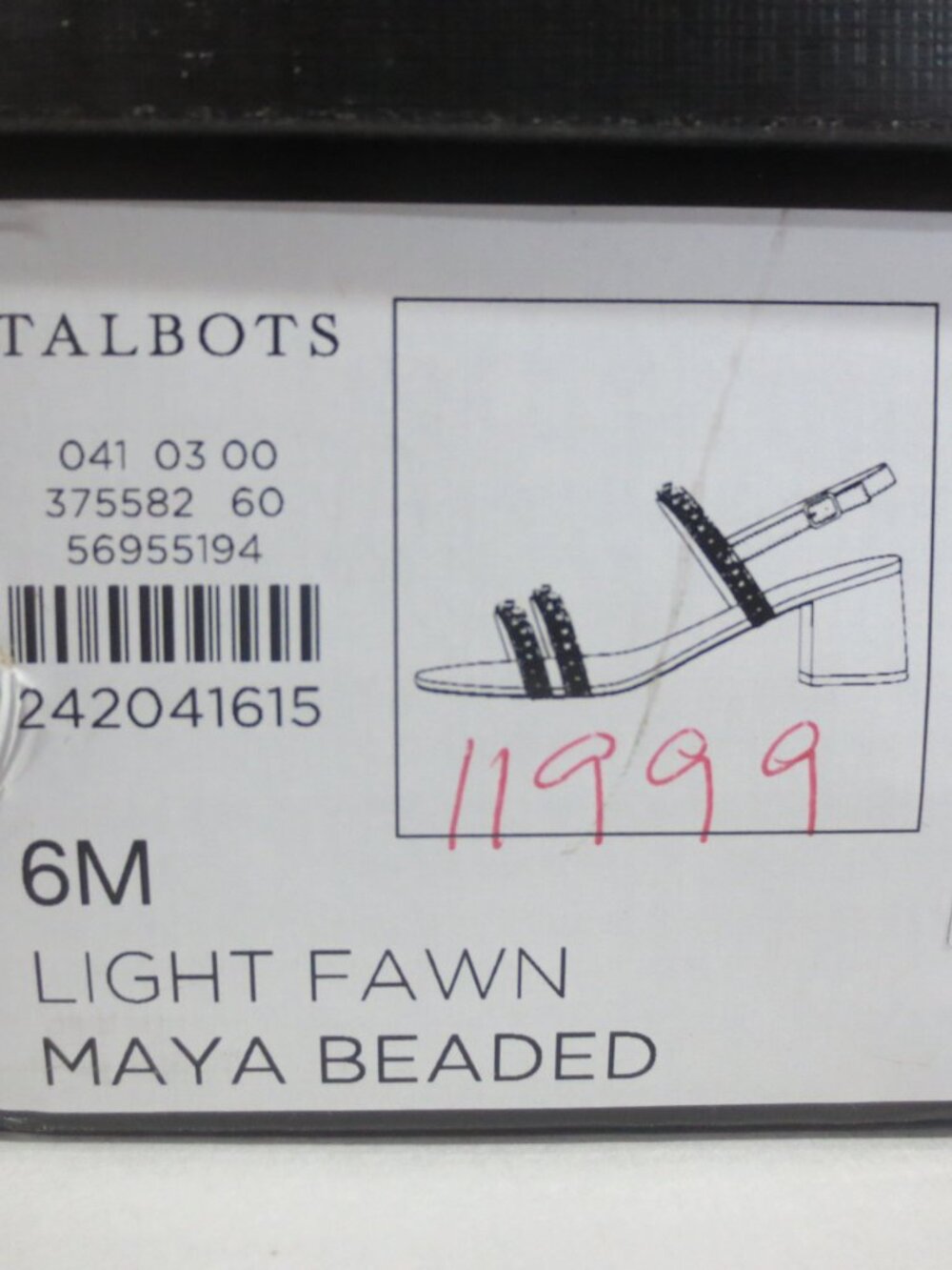 TALBOTS Maya Beaded Block Heel Sandals - Light Fawn - US 6M - Picture 6 of 6